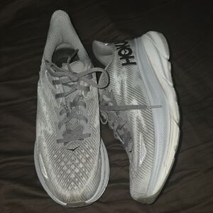 Hoka Light Gray Athletic Shoes